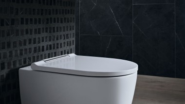 Vannituba Geberit VariFormi pinnapealse valamu ja AquaClean Mera Comforti WC-potiga